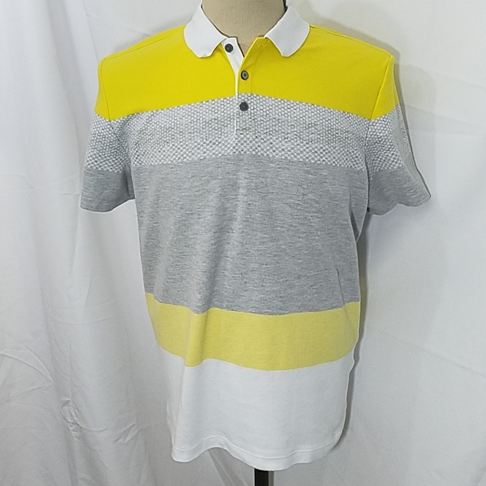 Alfani Men’s Yellow and Grey Polo